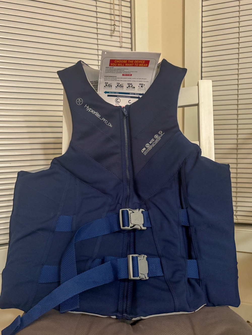 Men’s Navy Hyperlite PFD Life Vest with Front Zip